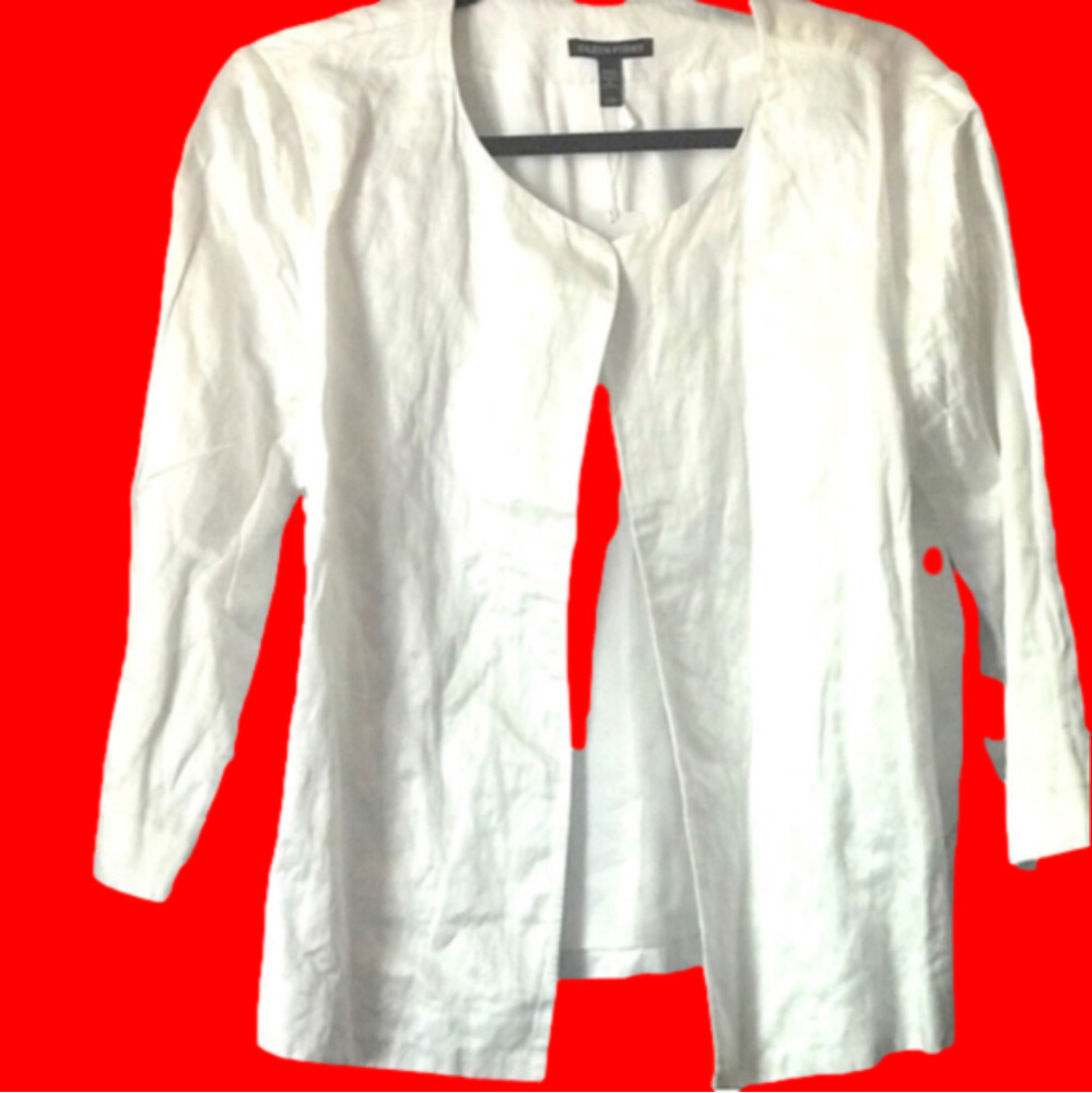 Eileen Fisher White Satin Jacket - NWT